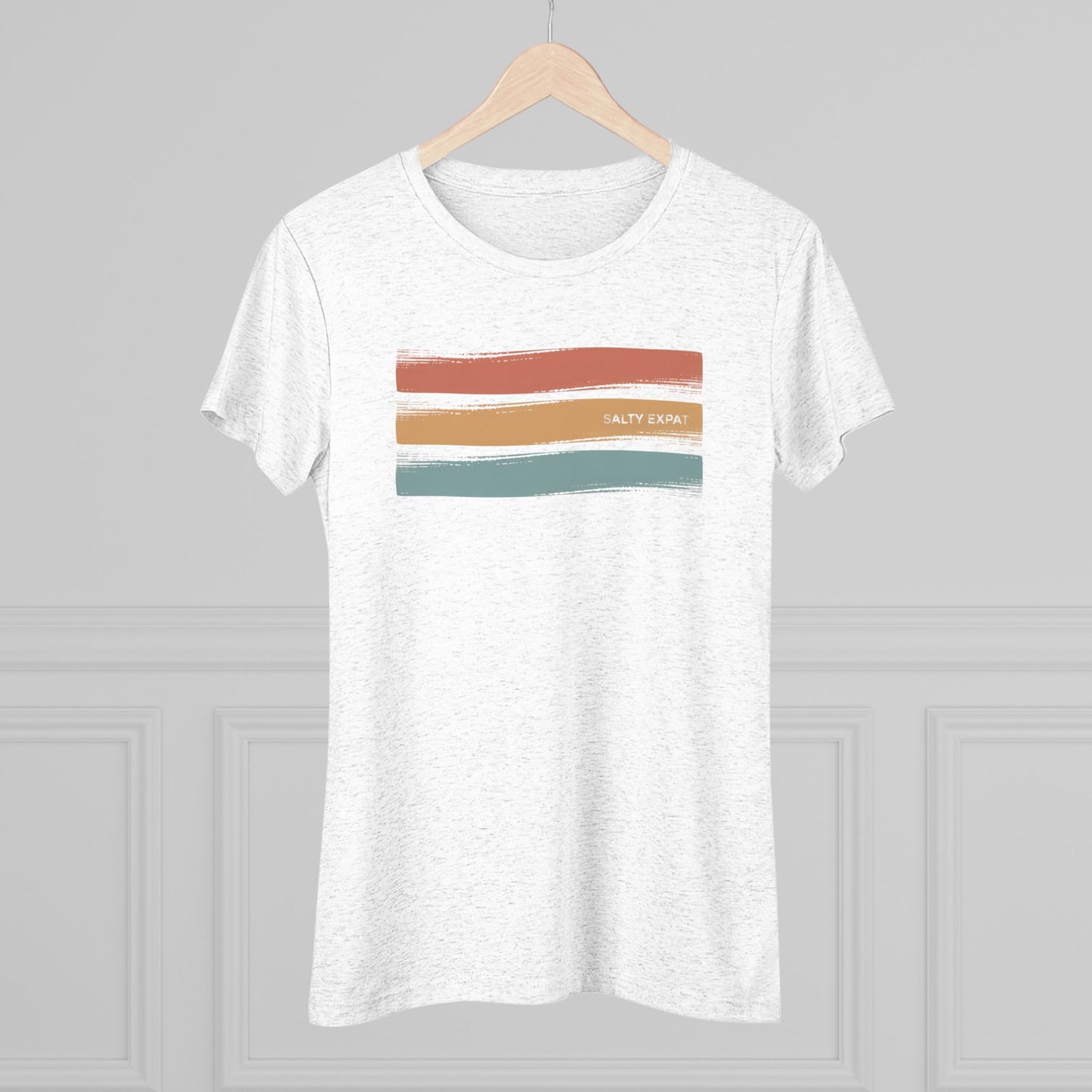 Salty Expat Striped Women's Triblend Tee