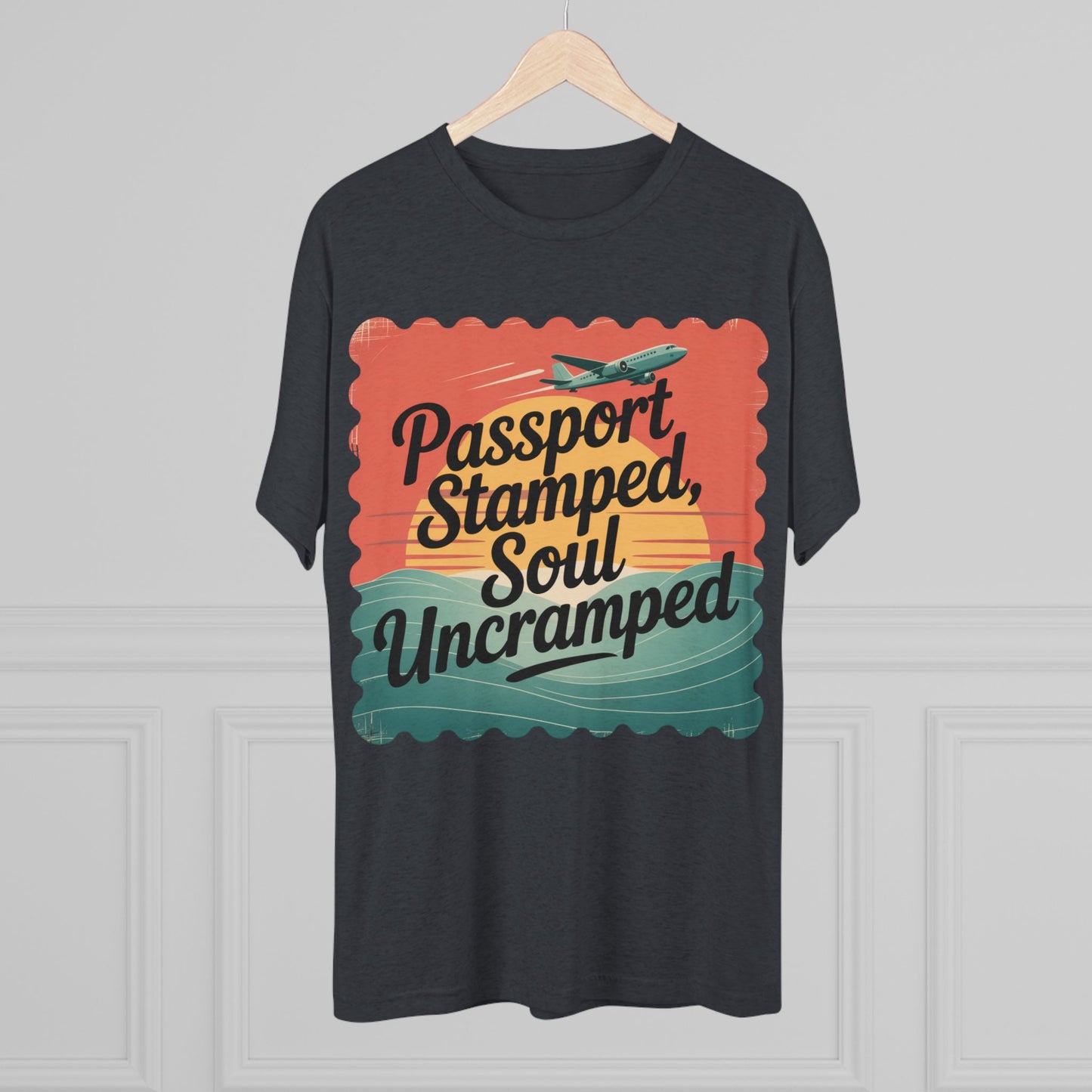 Passport Stamped, Soul Uncramped Unisex Tri-Blend Tee