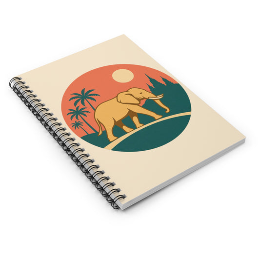 Thailand Elephant Spiral Notebook - Aesthetic Journal, Cute Gift for Travelers, Writers, Nature Lovers, Eco-Friendly Study Accessory