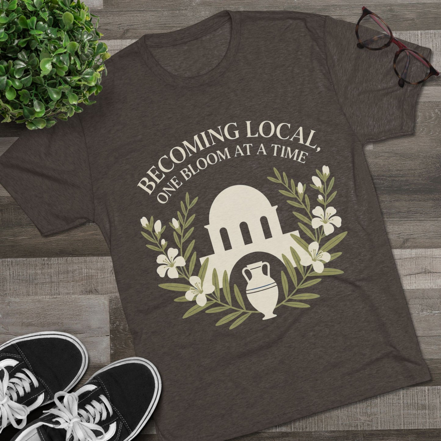 Becoming Local, One Bloom at a Time Greece Unisex Tri-Blend Tee