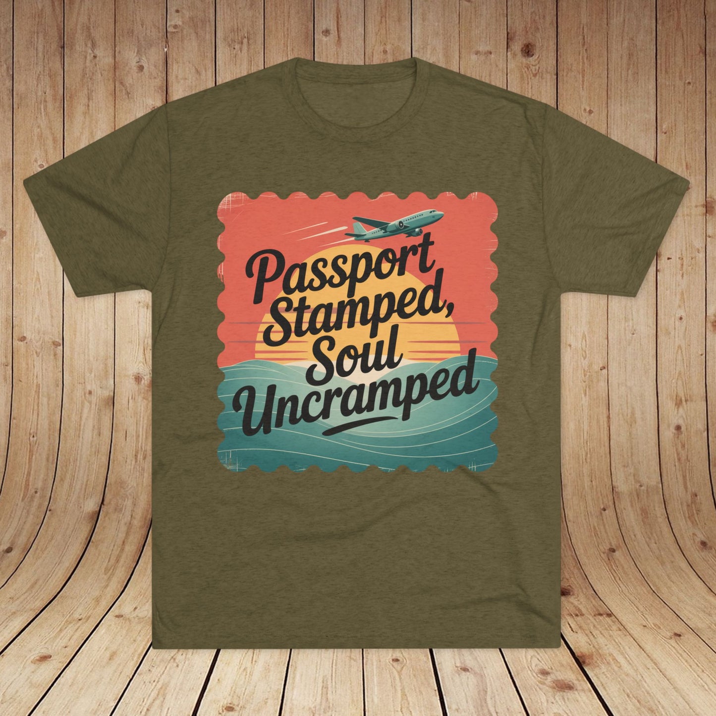 Passport Stamped, Soul Uncramped Unisex Tri-Blend Tee