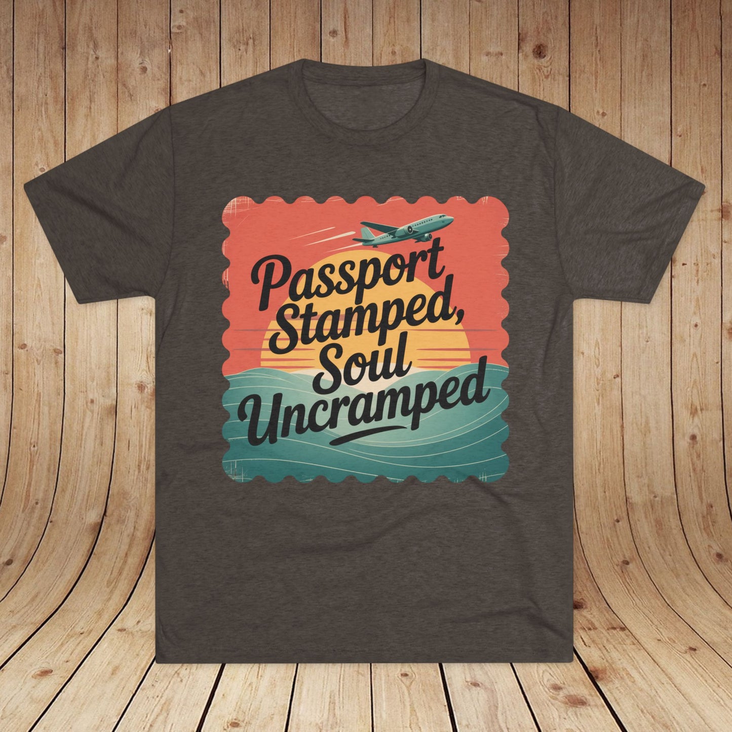 Passport Stamped, Soul Uncramped Unisex Tri-Blend Tee