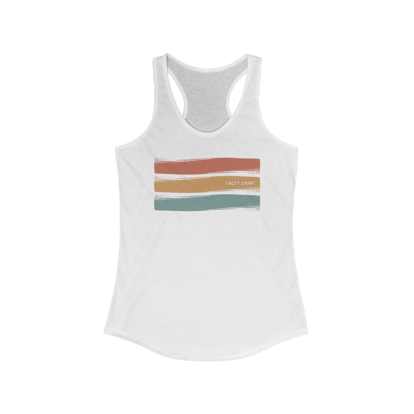 Salty Expat Striped Women's Racerback Tank T-Shirt