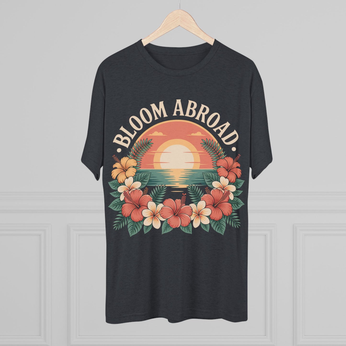 Bloom Abroad Hibiscus Sunrise Unisex Tri-Blend Tee