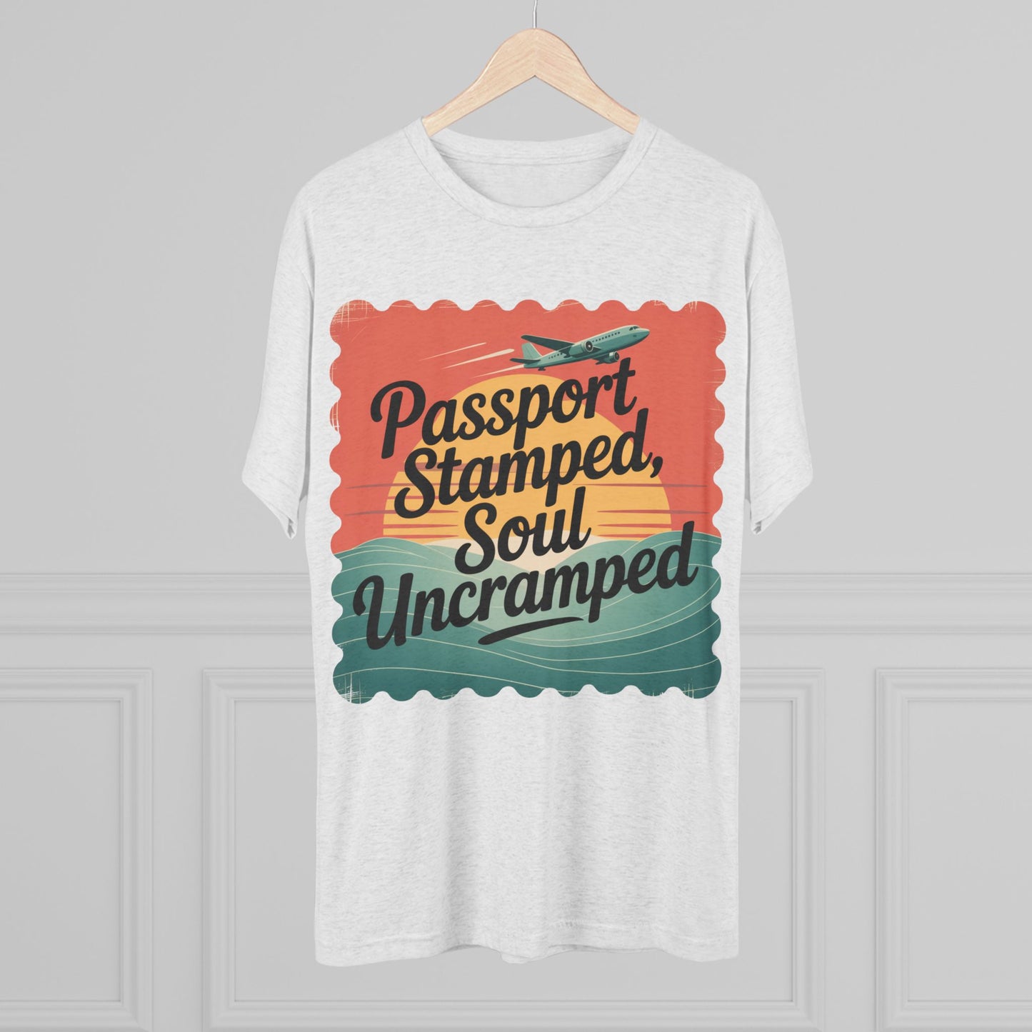 Passport Stamped, Soul Uncramped Unisex Tri-Blend Tee