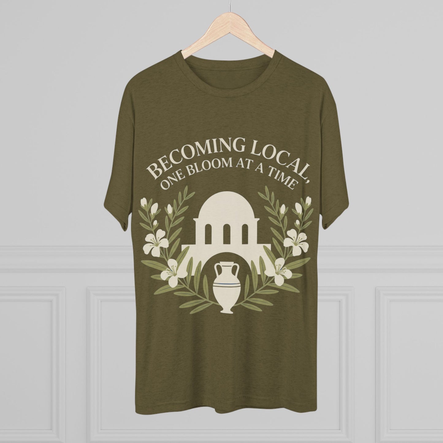 Becoming Local, One Bloom at a Time Greece Unisex Tri-Blend Tee