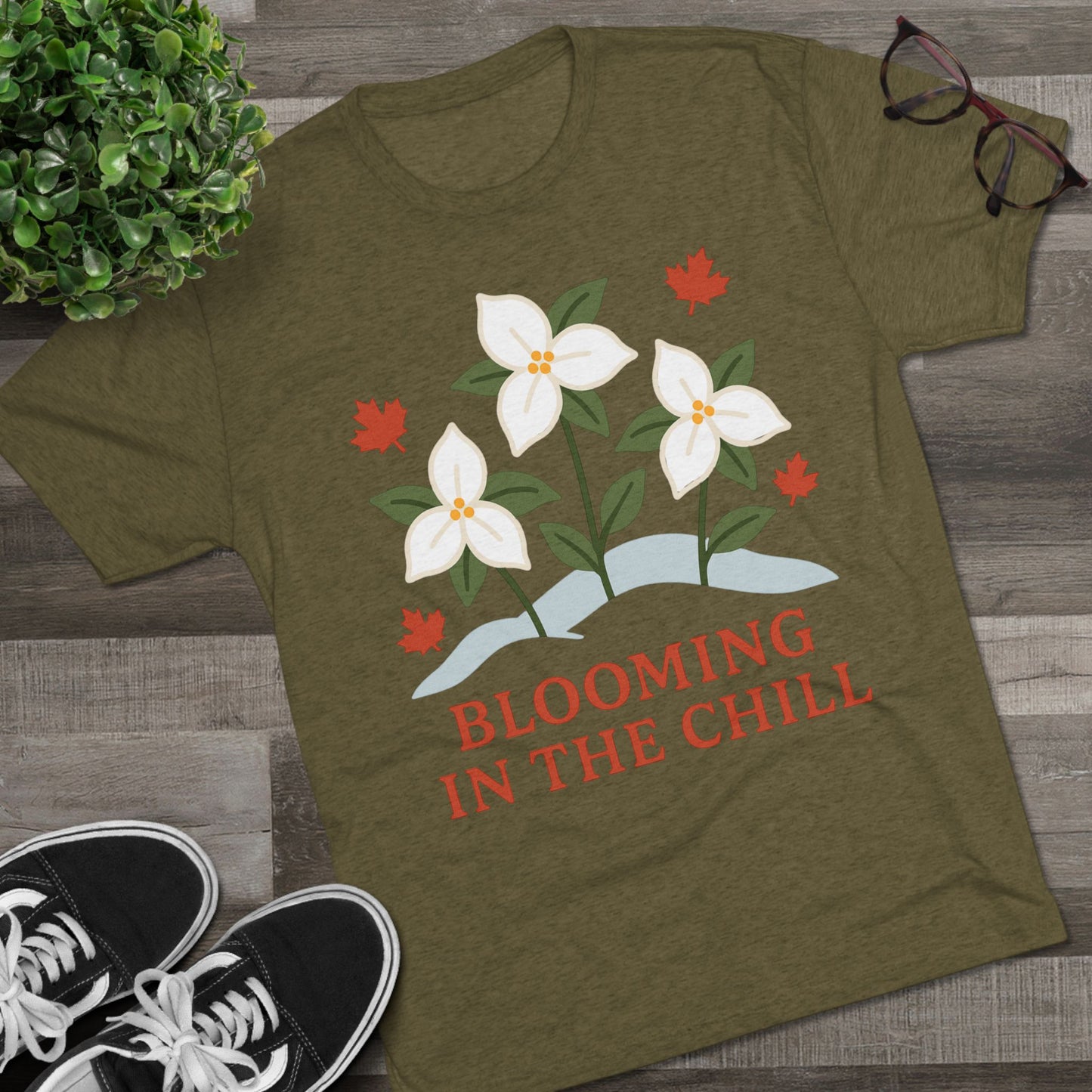 Blooming In The Chill Canada Unisex Tri-Blend Tee