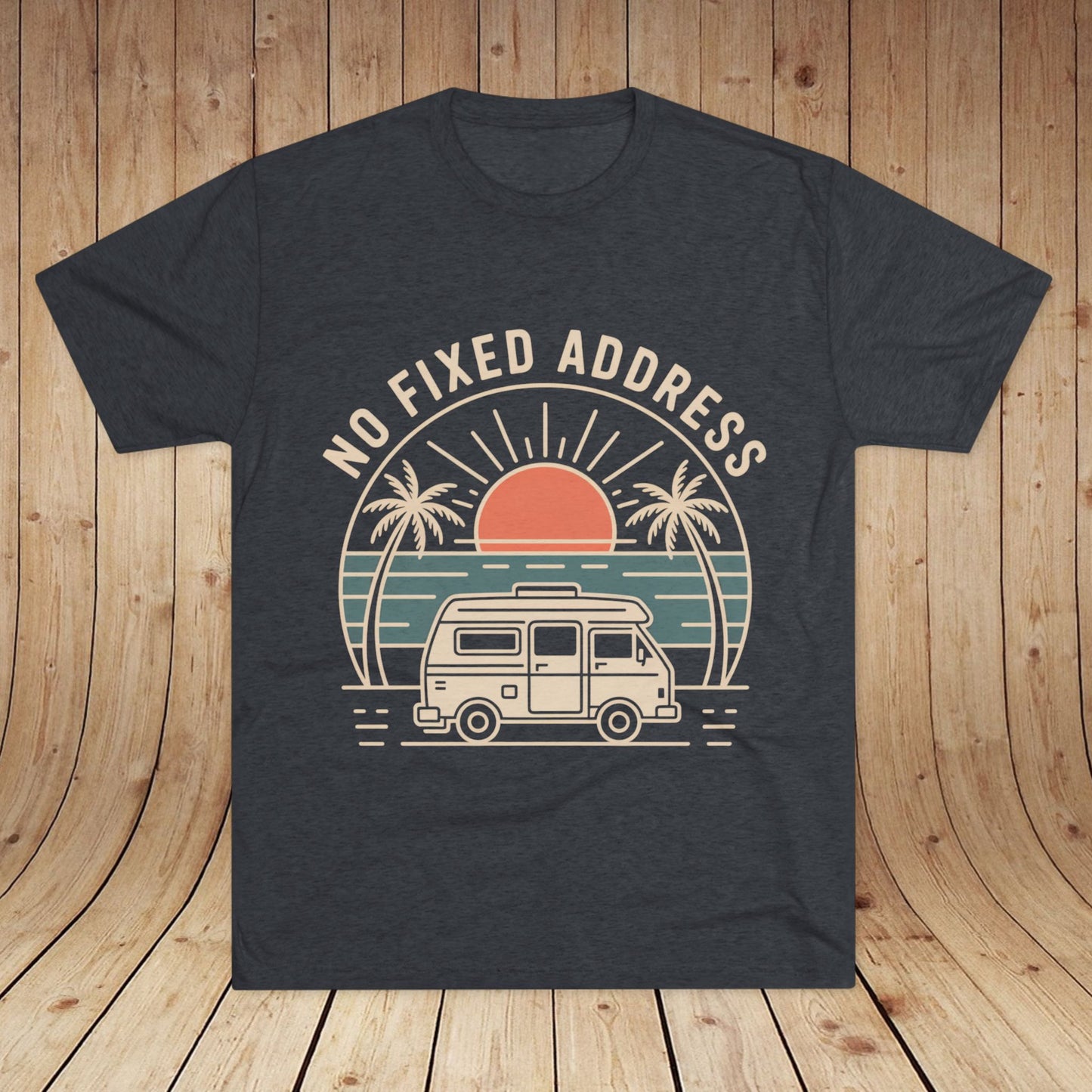 No Fixed Address Van Life Unisex Tri-Blend Tee