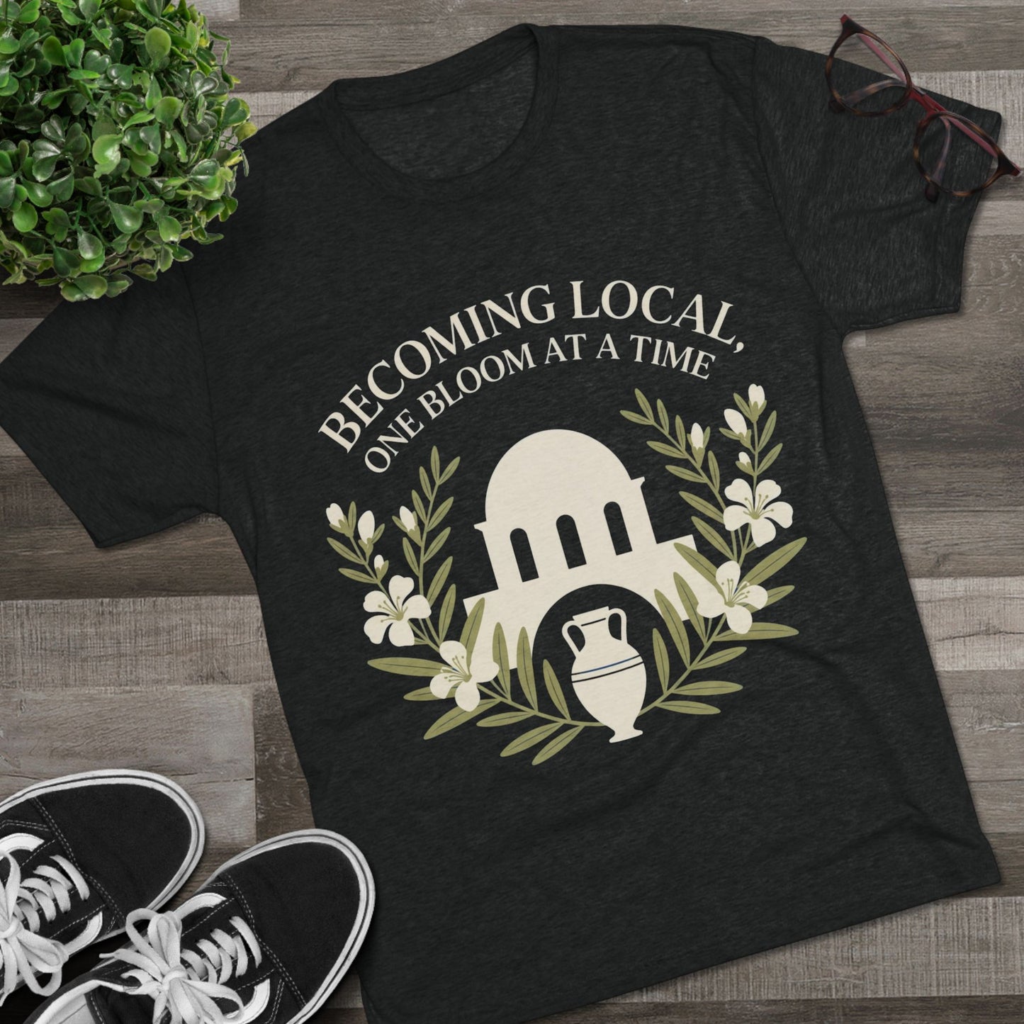 Becoming Local, One Bloom at a Time Greece Unisex Tri-Blend Tee