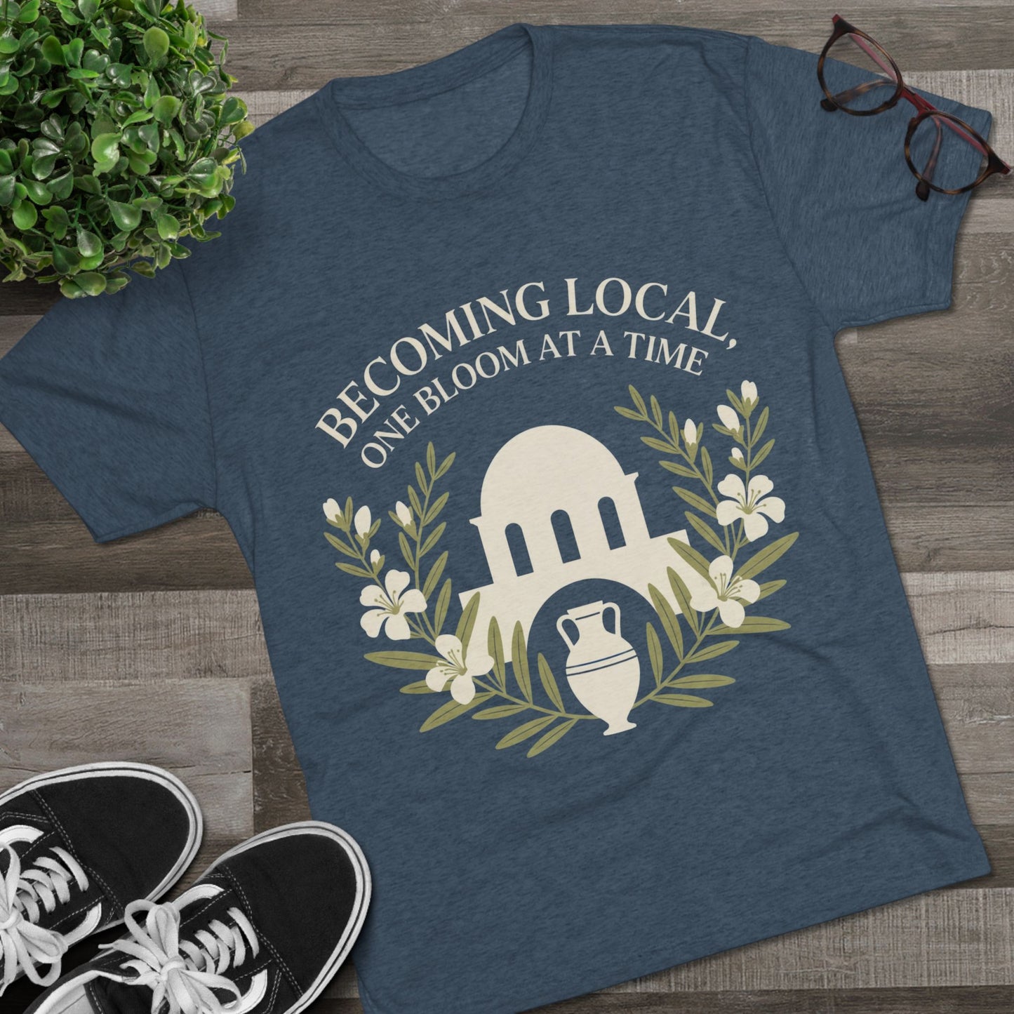 Becoming Local, One Bloom at a Time Greece Unisex Tri-Blend Tee