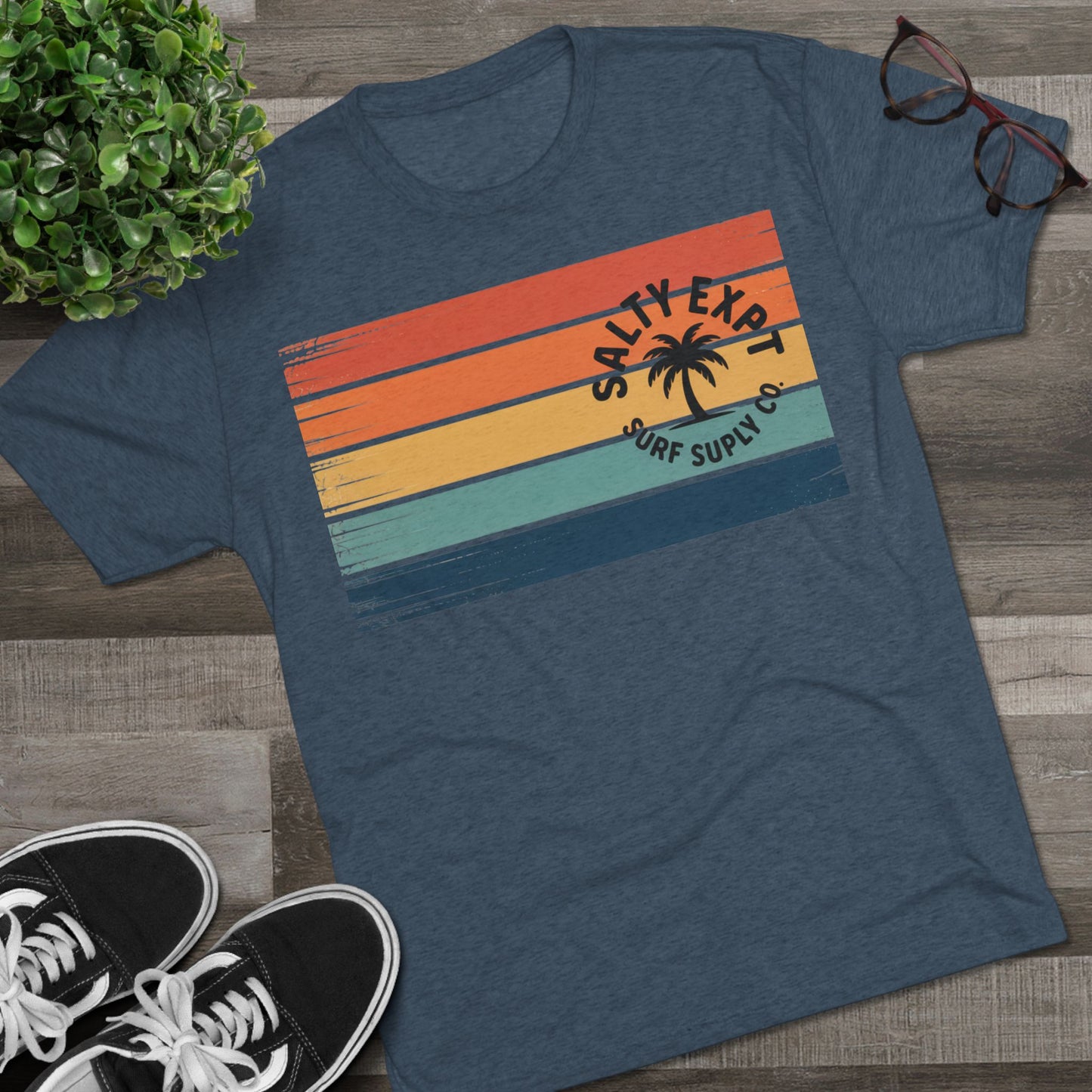 Salty Expat Stripes Unisex Tri-Blend Tee