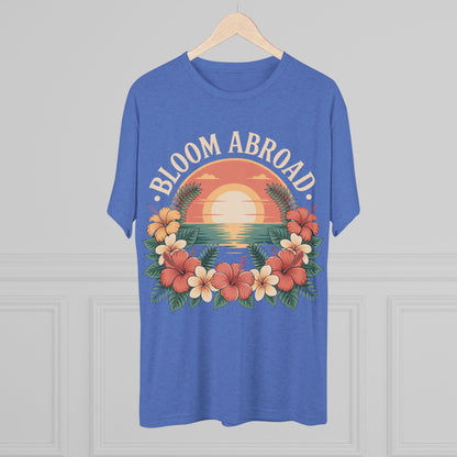 Bloom Abroad Hibiscus Sunrise Unisex Tri-Blend Tee