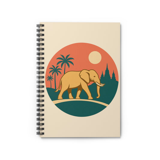 Thailand Elephant Spiral Notebook - Aesthetic Journal, Cute Gift for Travelers, Writers, Nature Lovers, Eco-Friendly Study Accessory