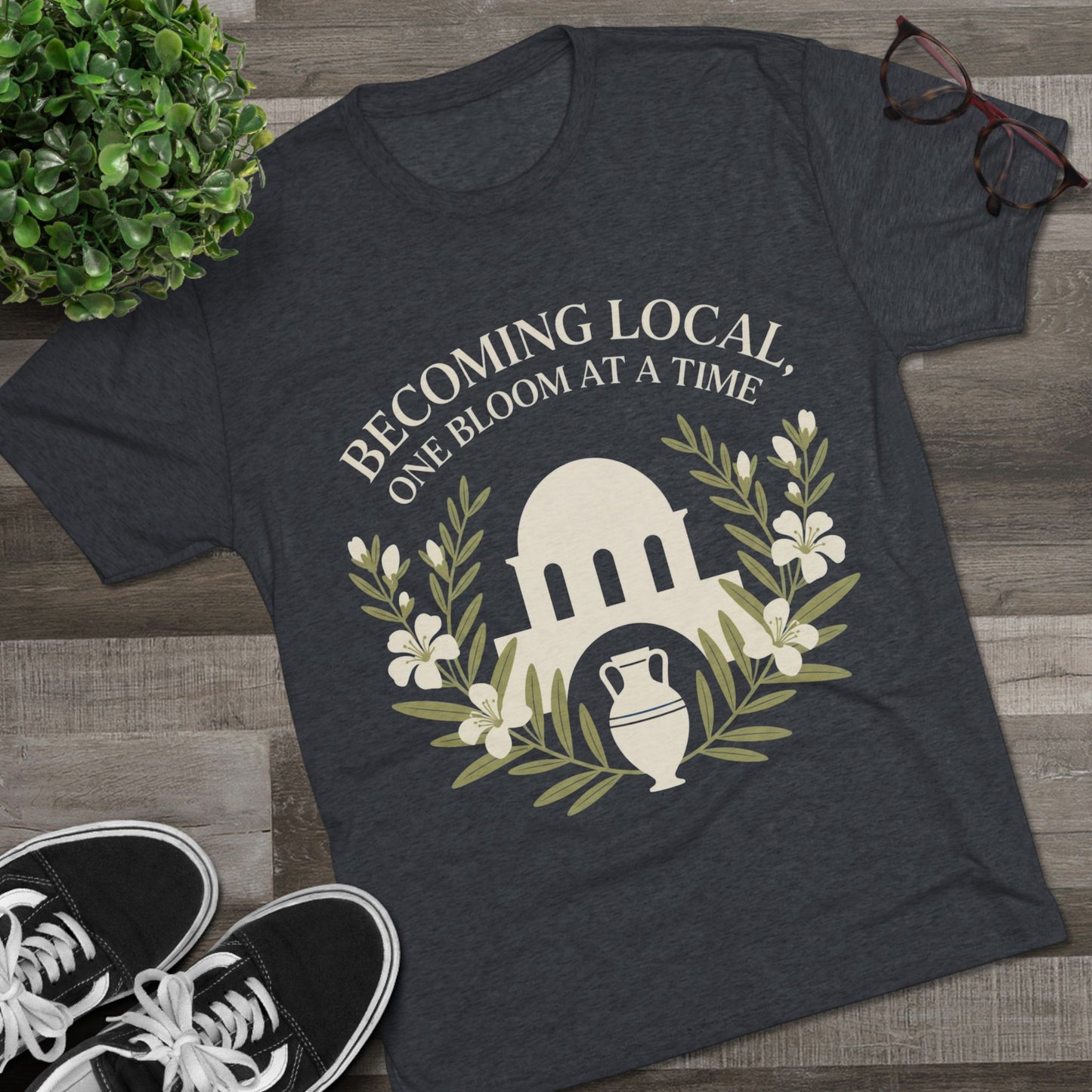 Becoming Local, One Bloom at a Time Greece Unisex Tri-Blend Tee