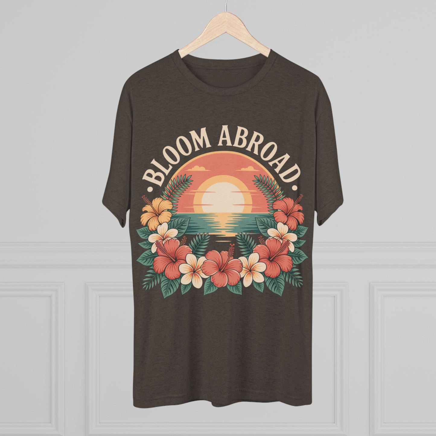 Bloom Abroad Hibiscus Sunrise Unisex Tri-Blend Tee