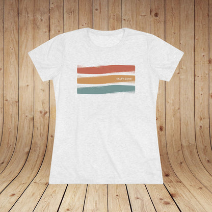 Salty Expat Striped Women's Triblend Tee