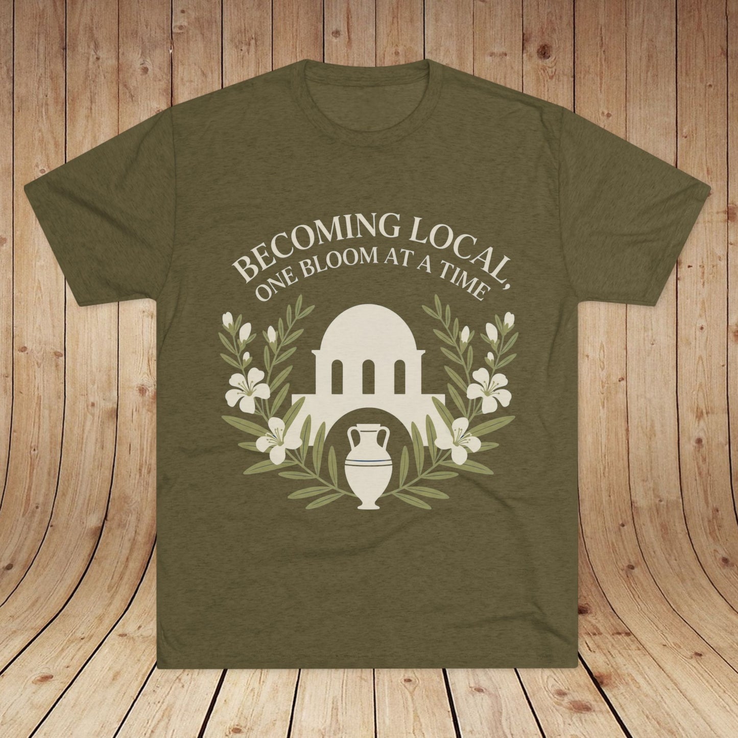 Becoming Local, One Bloom at a Time Greece Unisex Tri-Blend Tee