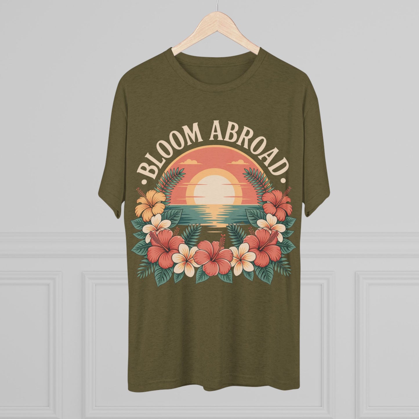 Bloom Abroad Hibiscus Sunrise Unisex Tri-Blend Tee