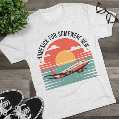 Homesick For Somewhere New Unisex Tri-Blend Tee