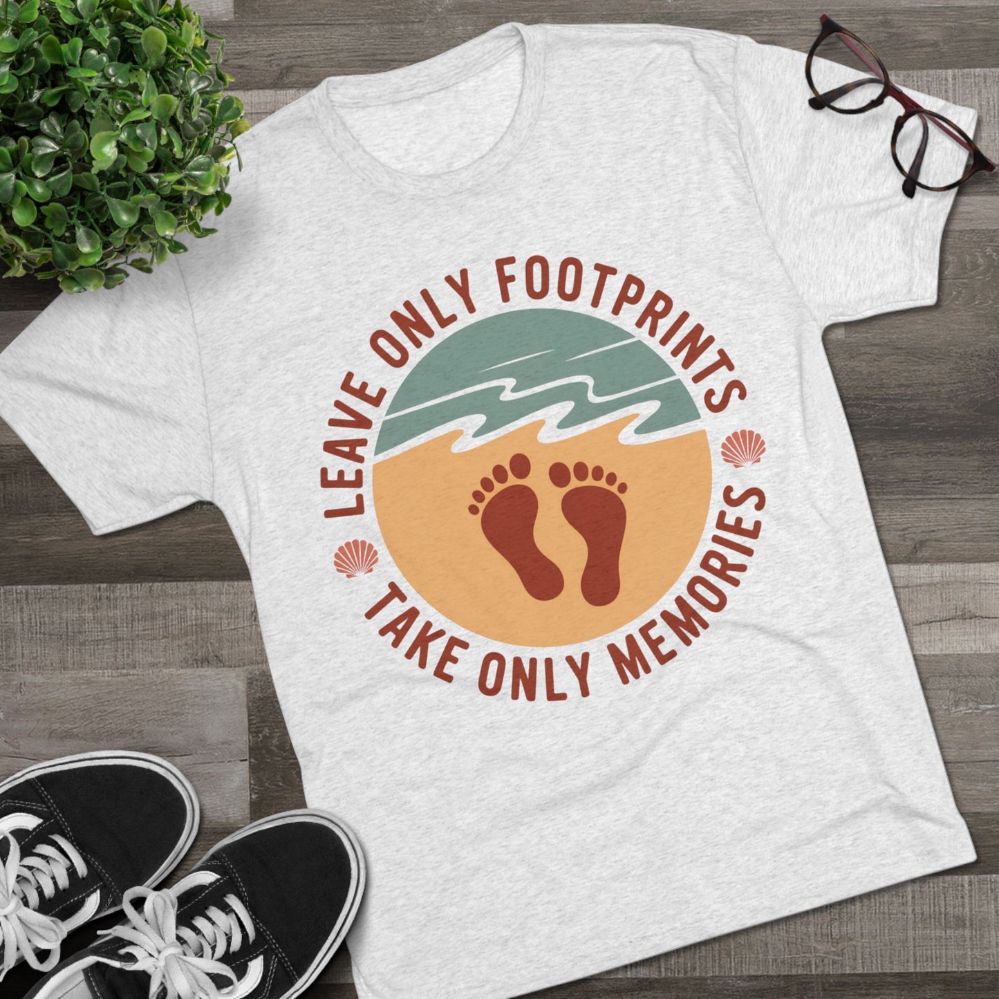 Leave Only Footprints Take Only Memories Unisex Tri-Blend Tee