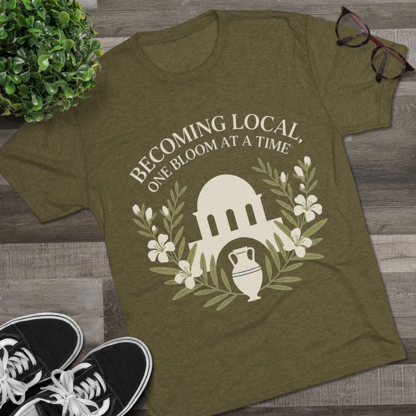Becoming Local, One Bloom at a Time Greece Unisex Tri-Blend Tee