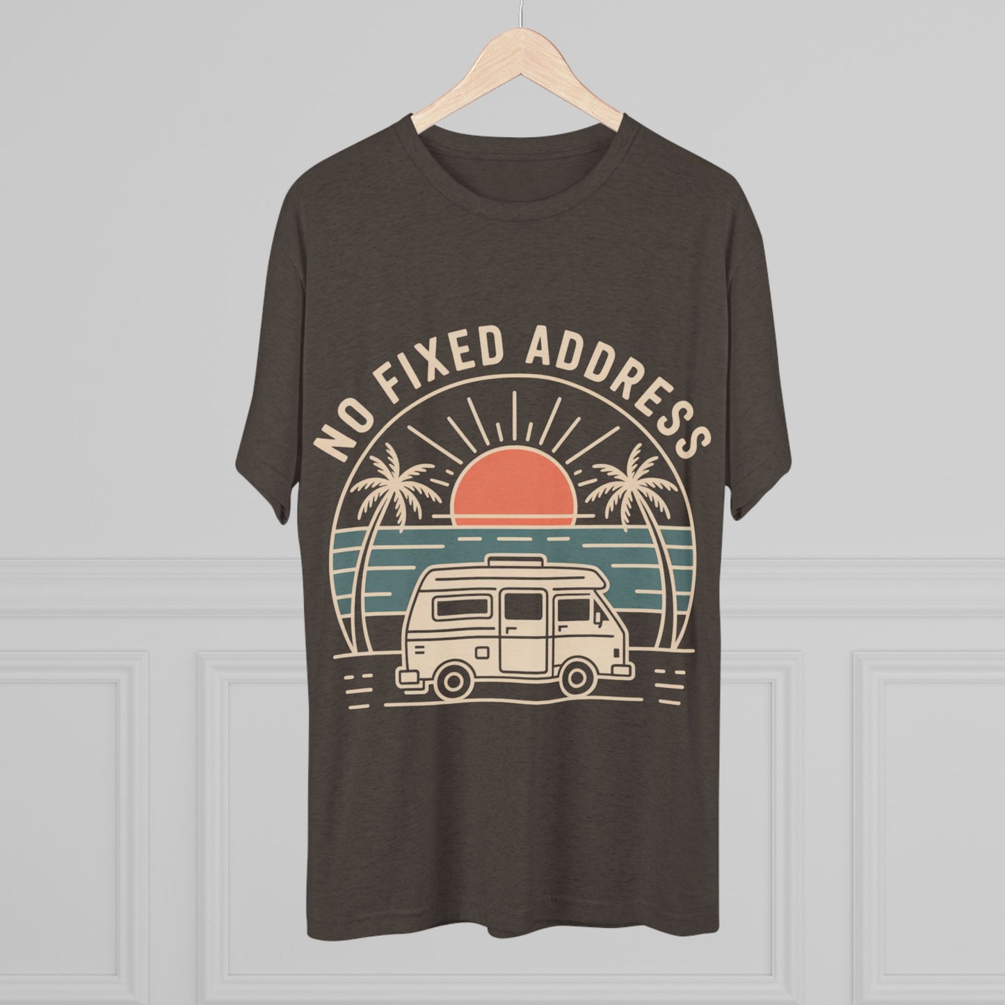 No Fixed Address Van Life Unisex Tri-Blend Tee