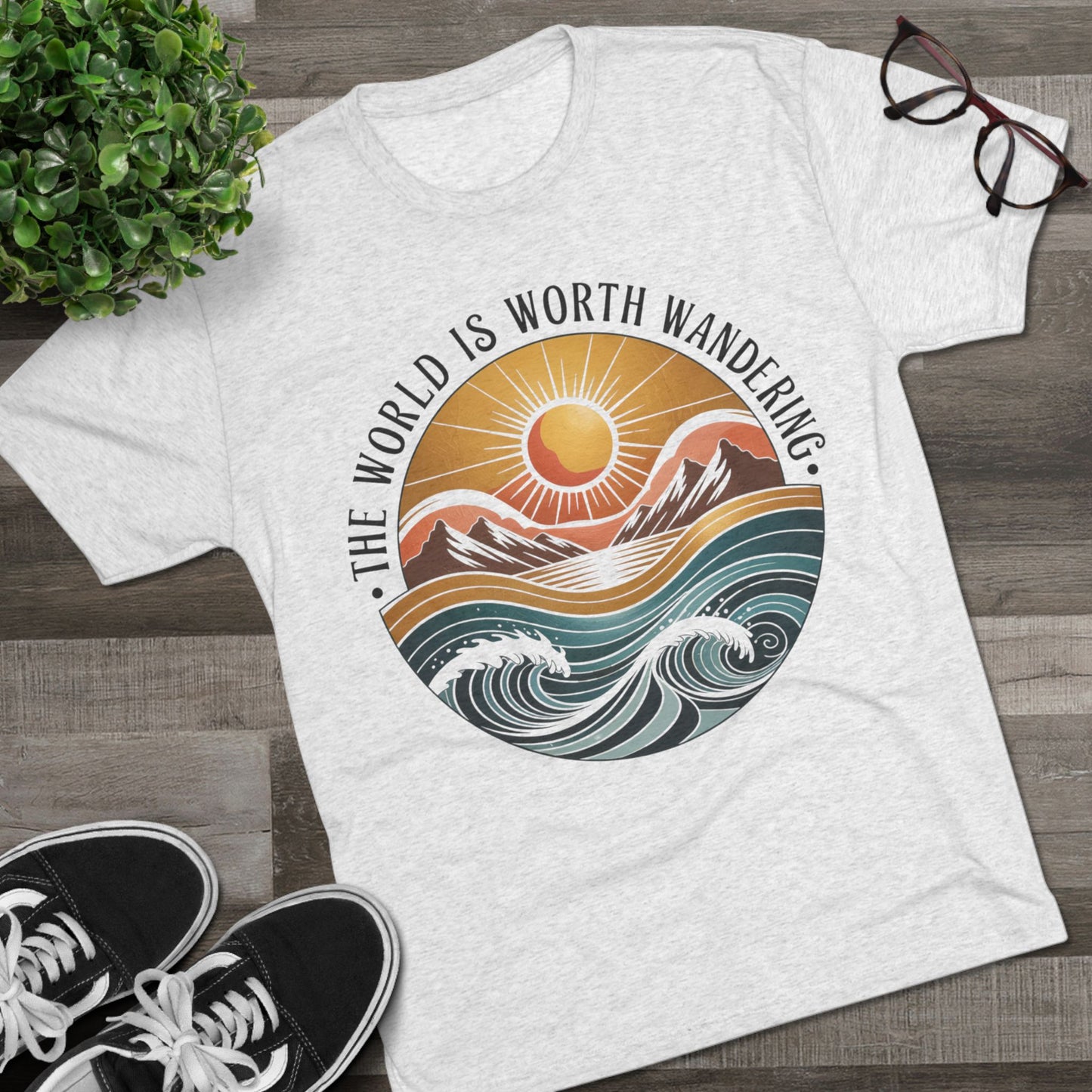 The World Is Worth Wandering Unisex Tri-Blend Tee