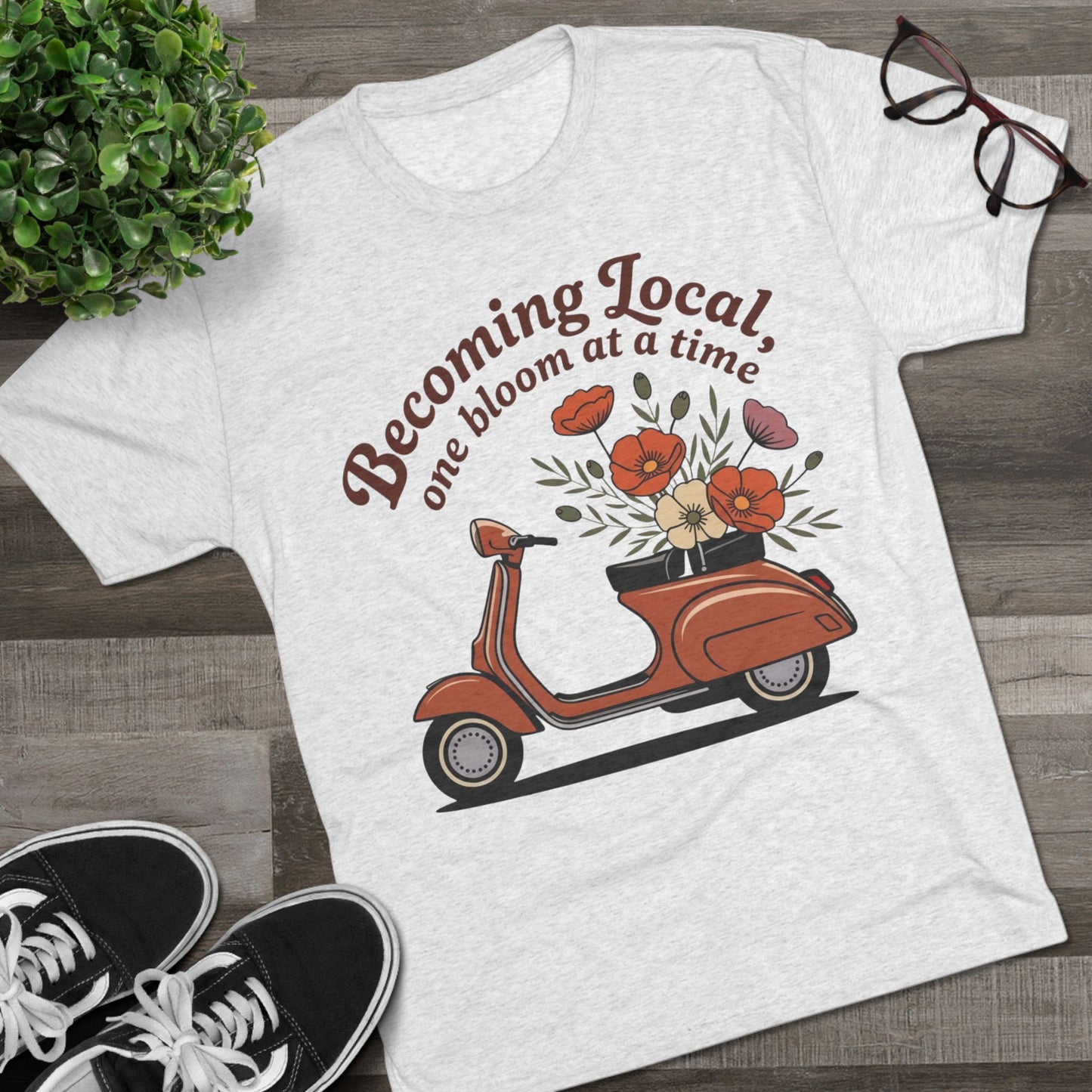 Becoming Local, One Bloom at a Time Italy Unisex Tri-Blend Tee