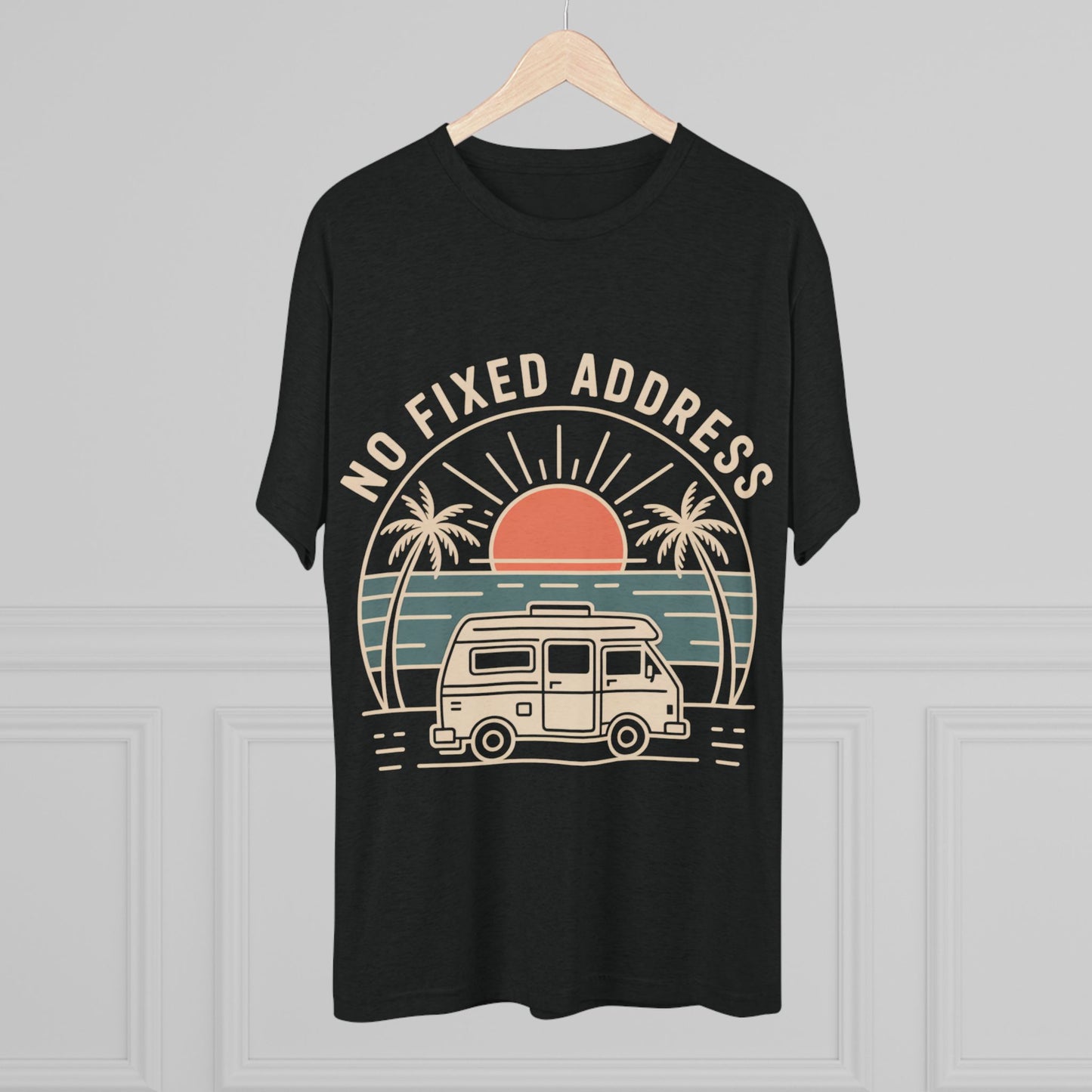 No Fixed Address Van Life Unisex Tri-Blend Tee