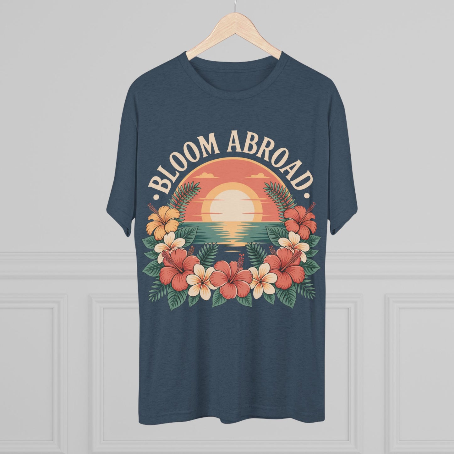Bloom Abroad Hibiscus Sunrise Unisex Tri-Blend Tee