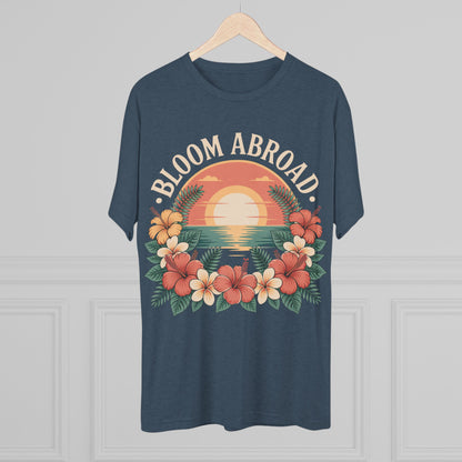 Bloom Abroad Hibiscus Sunrise Unisex Tri-Blend Tee