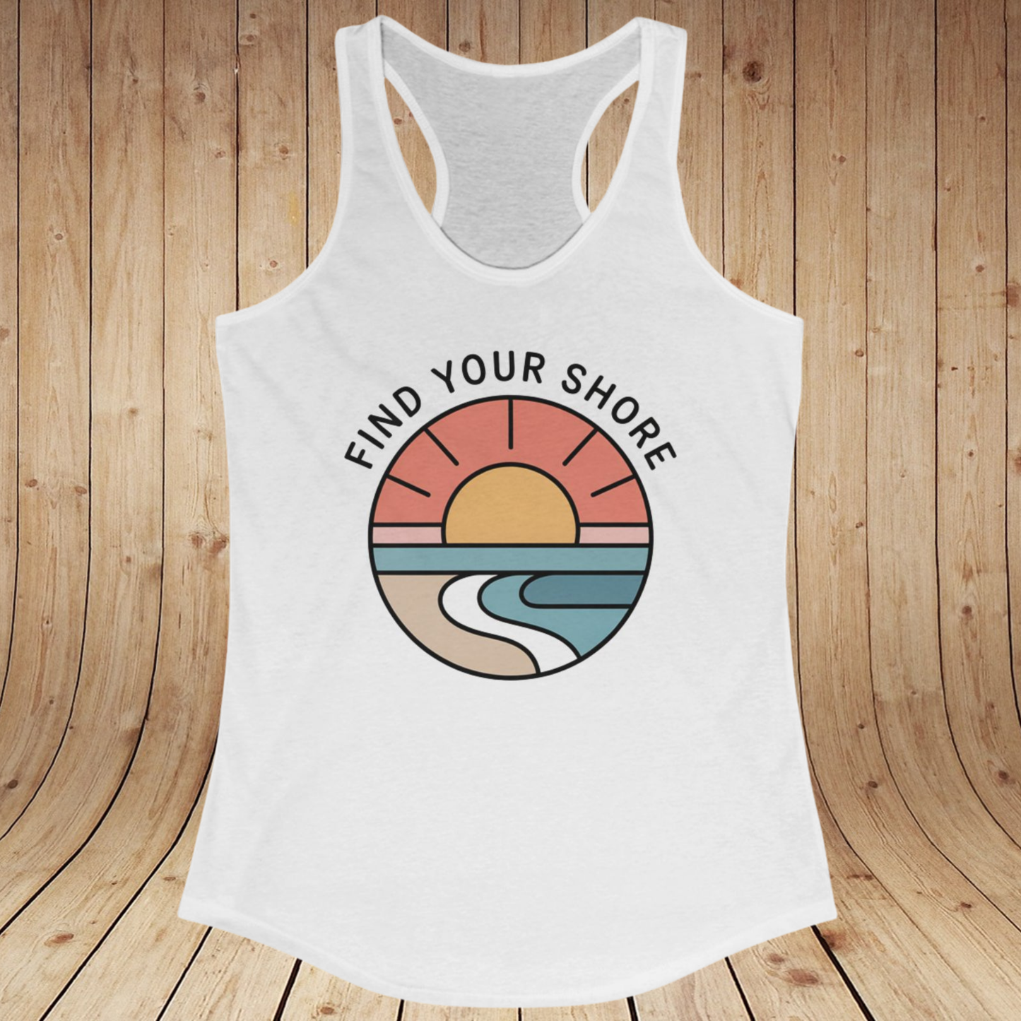 Find Your Shore - Premium Women's Racerback Tank T-Shirt by Salty Expat